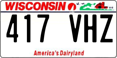 WI license plate 417VHZ