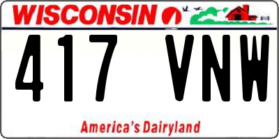 WI license plate 417VNW