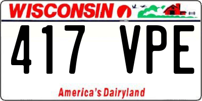 WI license plate 417VPE