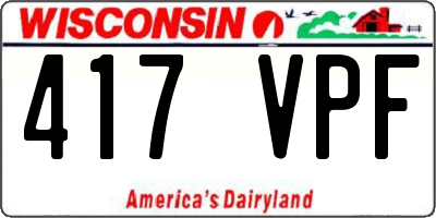 WI license plate 417VPF