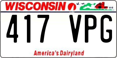 WI license plate 417VPG