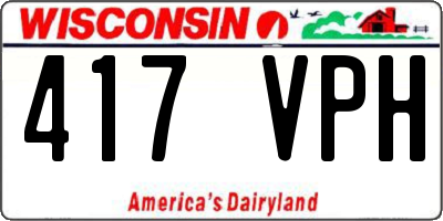 WI license plate 417VPH