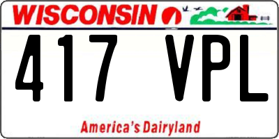 WI license plate 417VPL