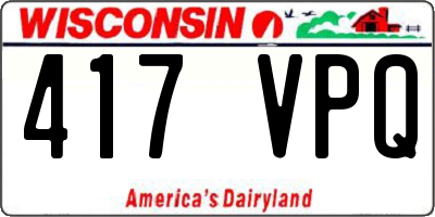 WI license plate 417VPQ