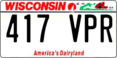 WI license plate 417VPR
