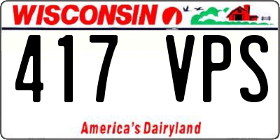 WI license plate 417VPS