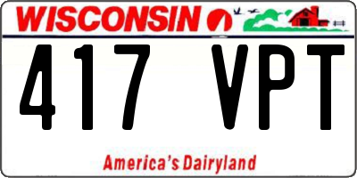 WI license plate 417VPT