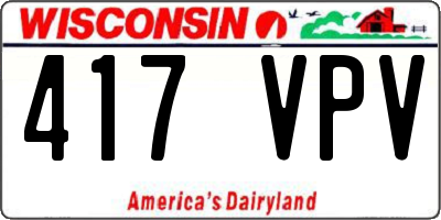 WI license plate 417VPV