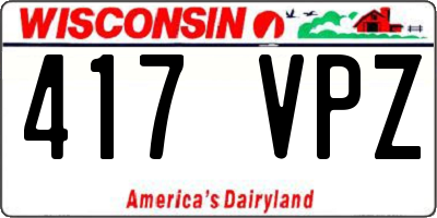 WI license plate 417VPZ