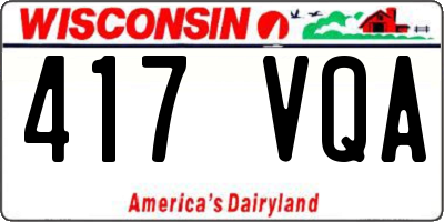 WI license plate 417VQA