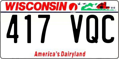 WI license plate 417VQC