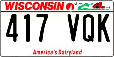 WI license plate 417VQK