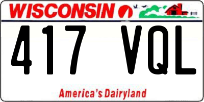 WI license plate 417VQL