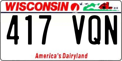 WI license plate 417VQN