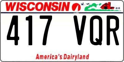 WI license plate 417VQR