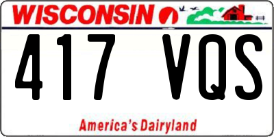 WI license plate 417VQS