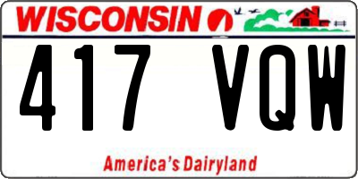 WI license plate 417VQW
