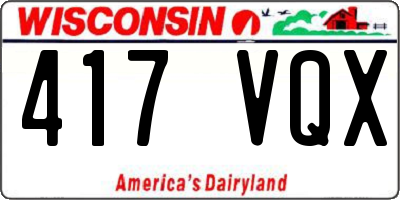 WI license plate 417VQX