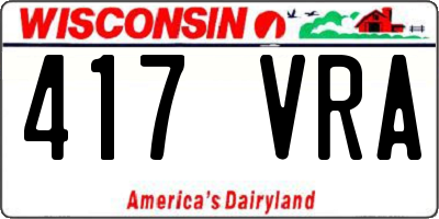 WI license plate 417VRA