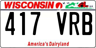 WI license plate 417VRB