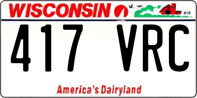 WI license plate 417VRC