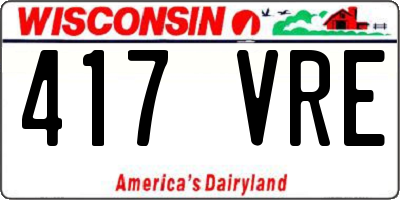 WI license plate 417VRE