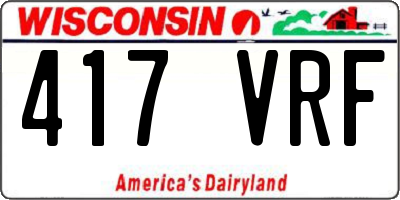 WI license plate 417VRF