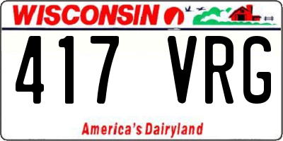 WI license plate 417VRG