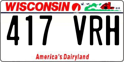 WI license plate 417VRH