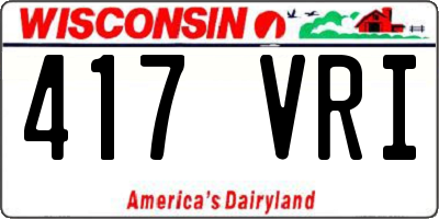 WI license plate 417VRI