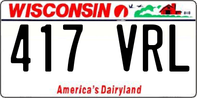 WI license plate 417VRL