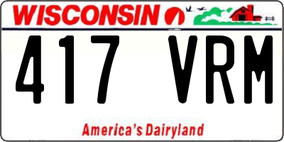 WI license plate 417VRM