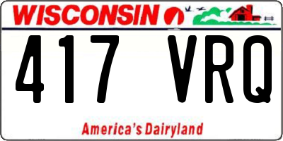 WI license plate 417VRQ