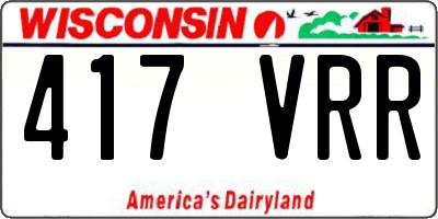 WI license plate 417VRR