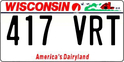 WI license plate 417VRT