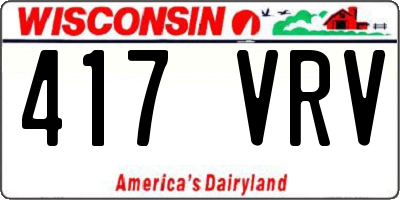 WI license plate 417VRV