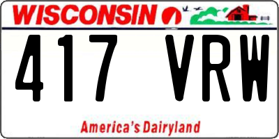 WI license plate 417VRW