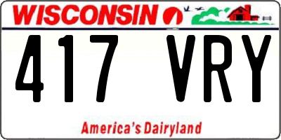 WI license plate 417VRY