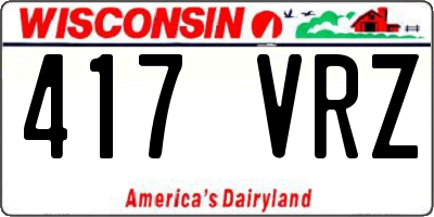 WI license plate 417VRZ