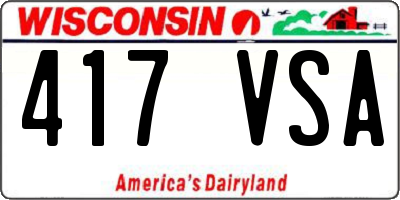 WI license plate 417VSA