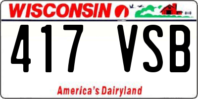 WI license plate 417VSB