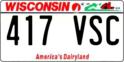 WI license plate 417VSC