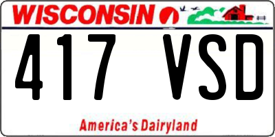 WI license plate 417VSD