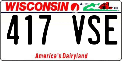 WI license plate 417VSE