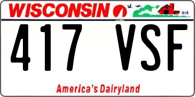WI license plate 417VSF