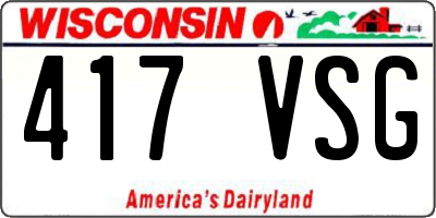 WI license plate 417VSG