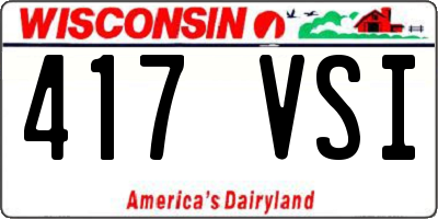 WI license plate 417VSI