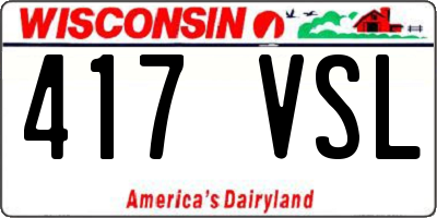 WI license plate 417VSL