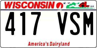 WI license plate 417VSM