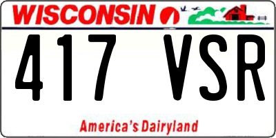 WI license plate 417VSR
